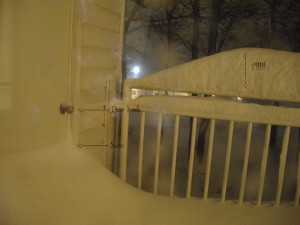 Balcony: 1am. Snow is nearly at the door knob